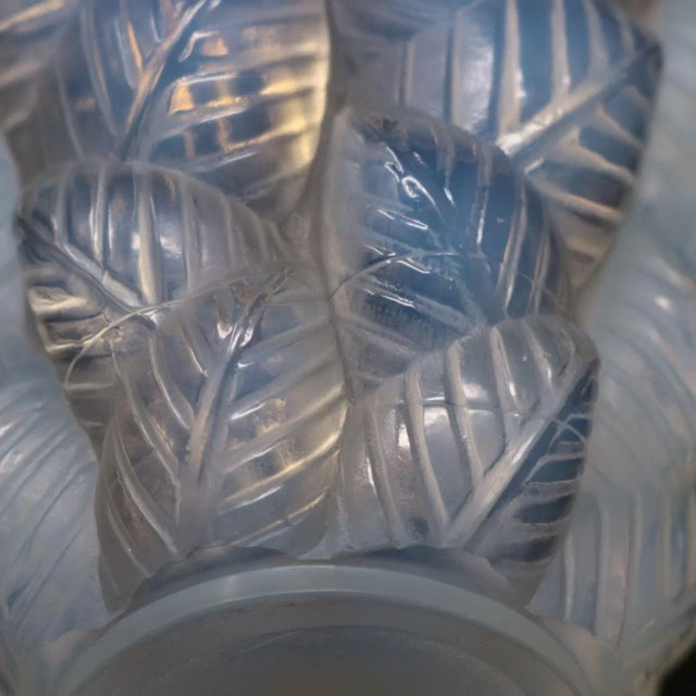 Rene Lalique Opalescent Glass Moissac Vase For Sale - Image 10 of 12