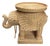 Vintage Natural Wicker and Rattan Elephant Accent Side Table With Tray Top For Sale
