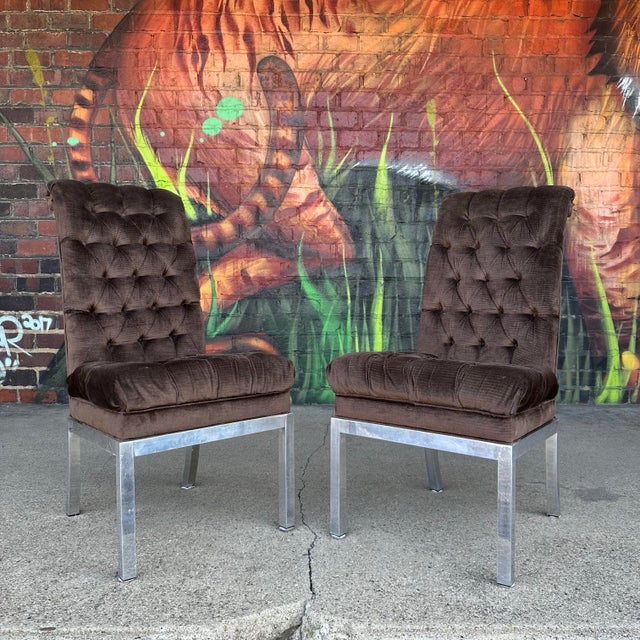 Mid-Century Modern Set of Six Vintage Dia Style Dining Chairs Mid Century Modern Aluminum For Sale - Image 3 of 12