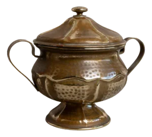 Vintage Handmade Brass Tin with Lid, Italy, 1940s