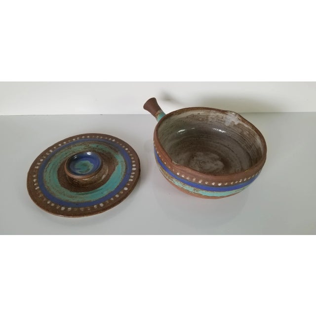 Mid-Century Bitossi-Style Stoneware Casserole With Lid For Sale - Image 9 of 13