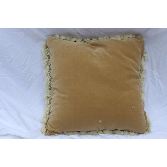 French Traditional Wool Pedi Point Down Pillow With Loop Fringe and Cotton Tassels For Sale - Image 4 of 13