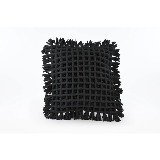 Honeycomb Black Pillow by R & U Atelier For Sale - Image 3 of 3