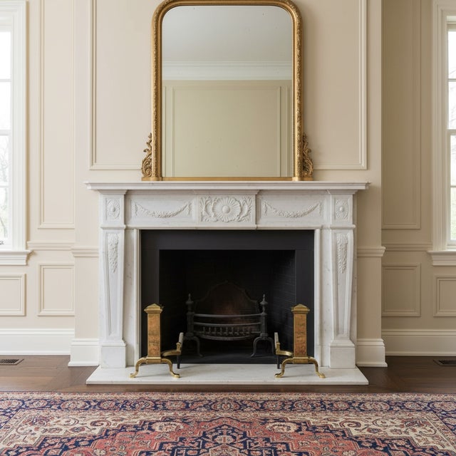 Pair Antique English Georgian Style Brass and Iron Andirons Chenets For Sale - Image 16 of 16