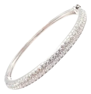 Van Cleef & Arpels Eve White Gold Diamond Bangle Bracelet