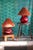 1920s Pair of Red Glass Art Deco Table Lamps With Orange Pleated Lampshades For Sale - Image 18 of 18