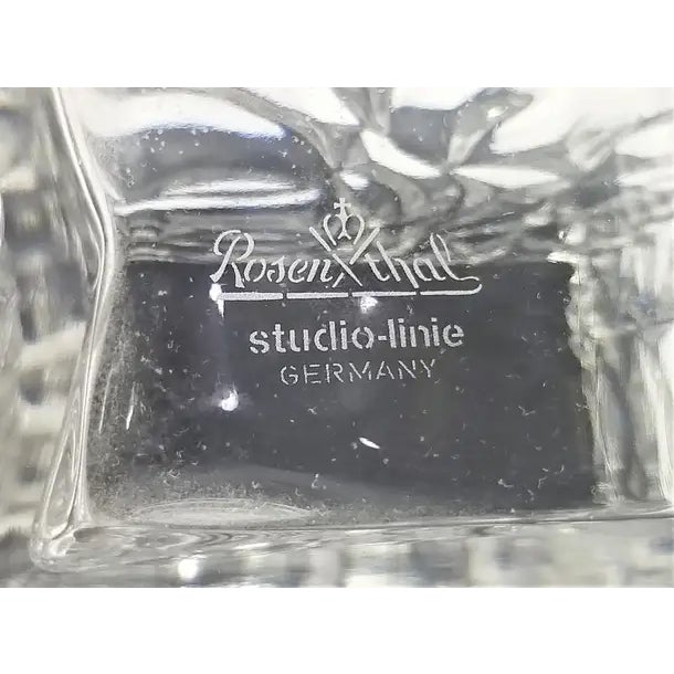 Transparent Late 20th Century Rosenthal Crystal Vase Brutalist Design Made in Germany For Sale - Image 8 of 9