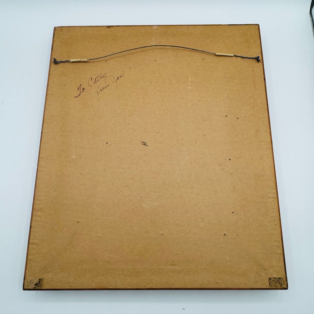 Black Vintage Gold Framed Pastel Painting of Palomino Mare Horse W/ Foal Equestrian Art For Sale - Image 8 of 15