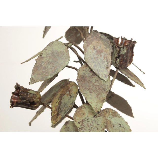 Vintage Brutalist Foliate Plant Iron Sculpture For Sale - Image 9 of 13