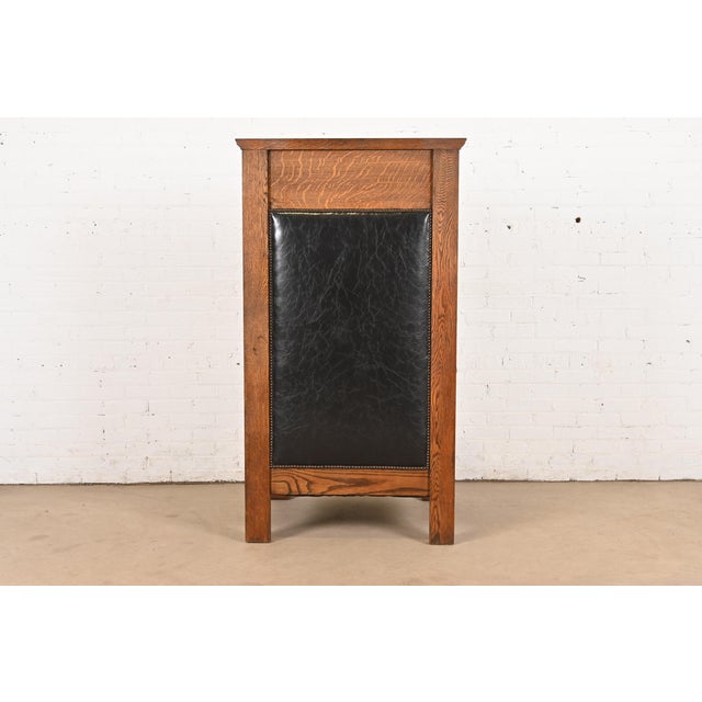 Antique Mission Oak Arts & Crafts Monumental Throne Chair, Circa 1900 For Sale - Image 11 of 12