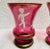 Victorian Pair Antique Late 19th Century Hand Painted Girl and Boy Mary Gregory Cranberry Glass Vases For Sale - Image 3 of 12