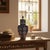 2020s Handmade Ceramic Shah Vase (30cm) Royal Cobalt Blue Background Floral Temple Jar For Sale - Image 5 of 7