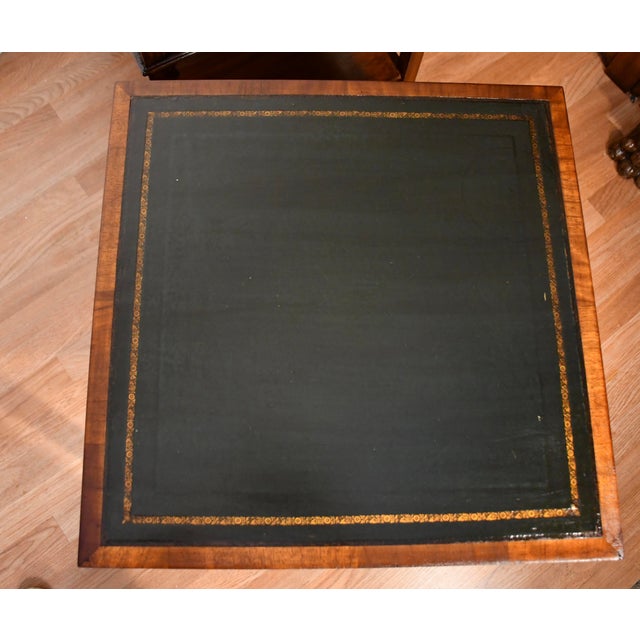 1930s Pair of English Regency Mahogany Green Leather Top Accent Side Tables For Sale - Image 16 of 18