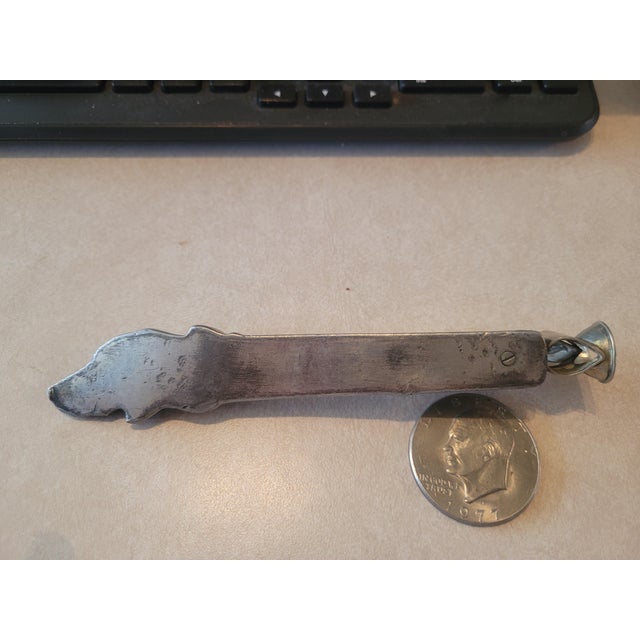 Antique c.1890 Silver Plate Figural Hound Dog Profile Cigar Cutter 6 3/8" For Sale - Image 6 of 8