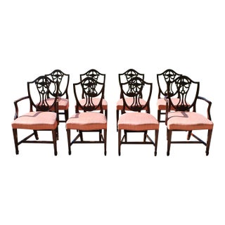 Potthast Brothers Mahogany Shield-Back Dining Chairs—Set of 8 For Sale