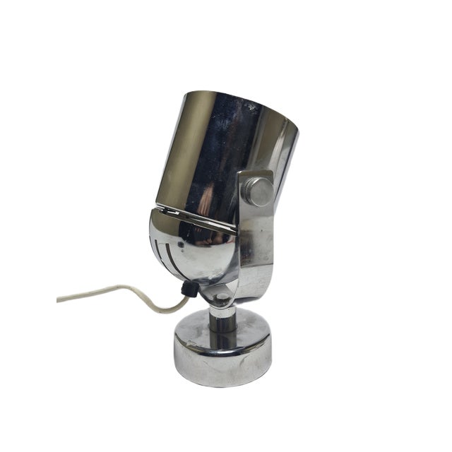 Silver Art Deco Bedside Lamp, Belgium, 1960s For Sale - Image 8 of 14