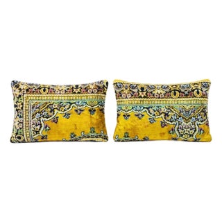 Mid-Century Velvet Lumbar Pillow Cover 16'' X 24'' - Set of Two For Sale