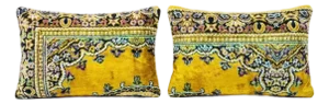 Mid-Century Velvet Lumbar Pillow Cover 16'' X 24'' - Set of Two