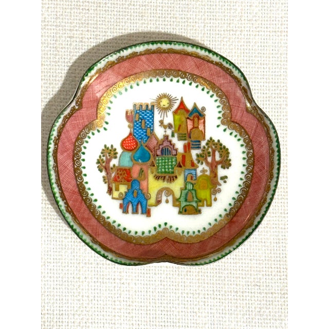 Vintage Austrian Hand Painted Porcelain Pin Dish For Sale - Image 10 of 10