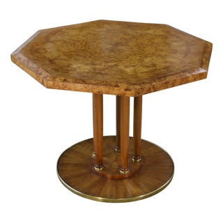 Art Deco Octagonal Elm Burl Table, 1940s For Sale