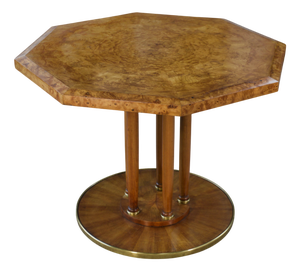 Art Deco Octagonal Elm Burl Table, 1940s