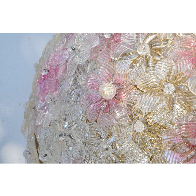 1970s Amazing Set of 2 Murano Glass Ceiling Flower by Seguso for Venini For Sale - Image 11 of 17