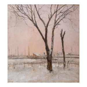 'Winter' by Gustav Magyar-Mannheimer, Circa 1900, Académie Julian, Budapest Nemzeti Szalon, Műcsarno, Exhibited Ernst Museum