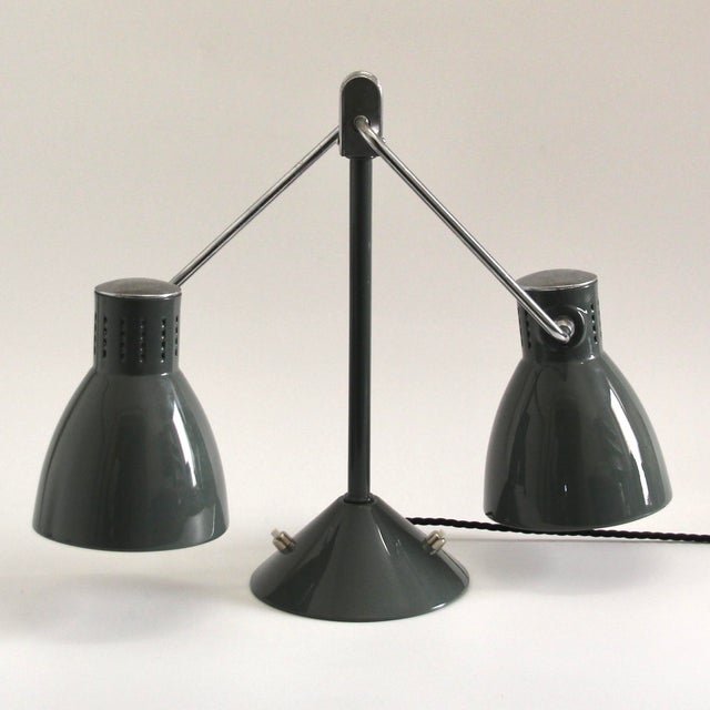 Vintage French Double-Shade Desk Lamp from Jumo, 1940s For Sale - Image 12 of 18