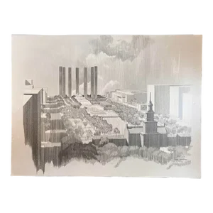 Architectural Drawing, the Great Flag Monument by Tony Trezza