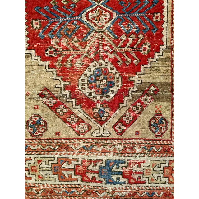 19th Century Handwoven Anatolian Village Area Rug, Wool, Vegetable Dyed' 4' x 5' For Sale - Image 17 of 18