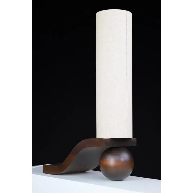 Mid-Century Czech Table Lamp in Sculpted Wood by Vladimír Nývlt, 1970s For Sale - Image 4 of 12