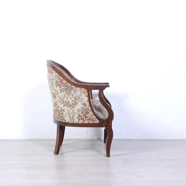 Carlo X Armchair in Walnut, Italy, 19th Century For Sale - Image 3 of 13