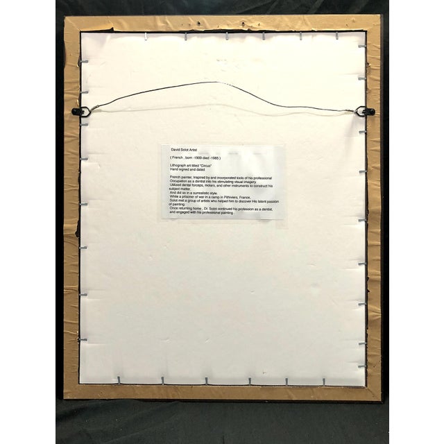 1950 Surreal French Lithograph of a Dental Tool “Circus” by David Solot For Sale - Image 9 of 10