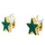 Contemporary Green Malachite Star Galaxy Celestial Constellation Zodiac Yellow Gold Earrings, A Pair For Sale - Image 3 of 11