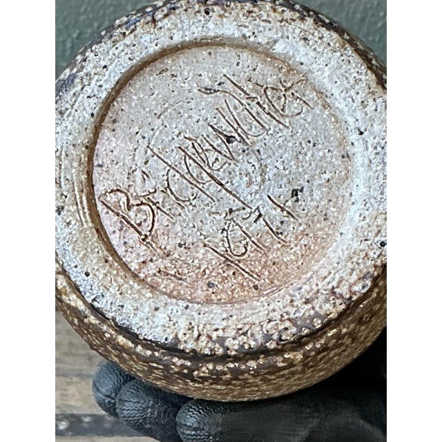 Mid-Century Modern Vintage Boho Original Glazed Ceramic Vase For Sale - Image 3 of 10