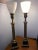 Neoclassical Pair of 1940s Obelisk Neoclassical Torchiere Lamps Marble Brass For Sale - Image 3 of 13