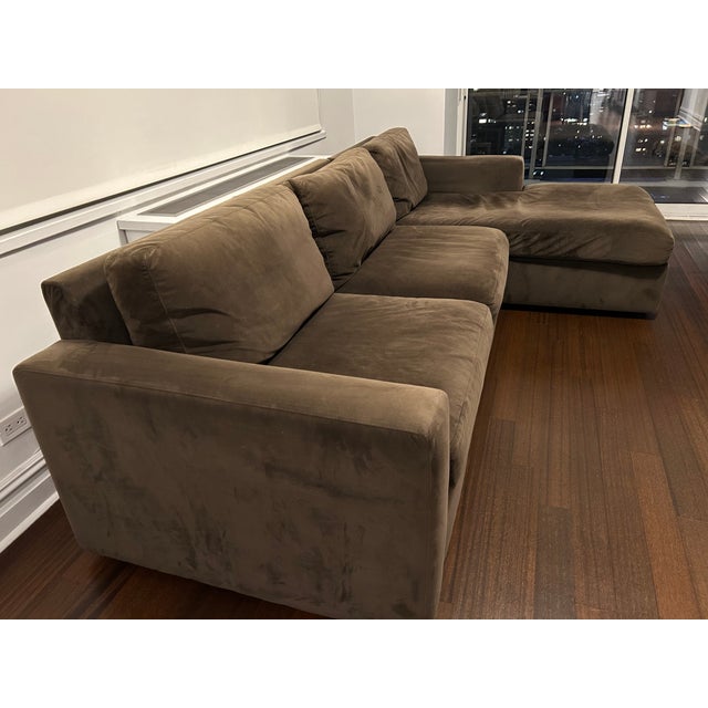 2010s Room & Board Taft Brown Velvet Sofa For Sale - Image 5 of 5