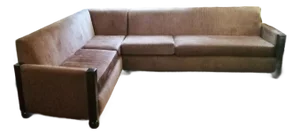 Custom Two Piece Brown Sectional Sofa, Upholstered in Osborne and Little Chenille