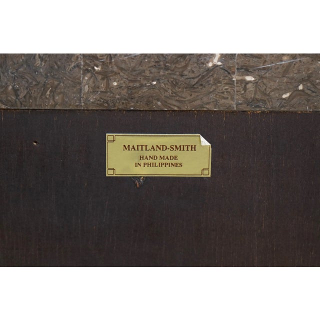 Maitland Smith Marble Top 3 Drawer Continental Commode Chest For Sale - Image 11 of 12