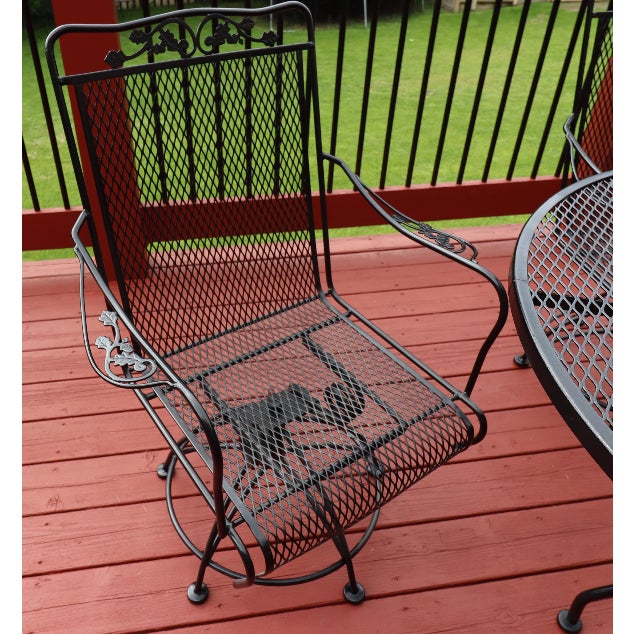 Meadowcraft Meadow Craft "Dogwood" Iron Family Patio Set For Sale - Image 4 of 12