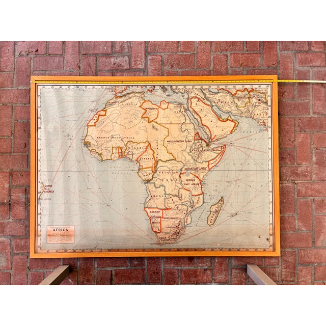 1914 J. Paul Goode Political Wall Map of Africa — Rand McNally, Framed Political wall map of Africa published by Rand...