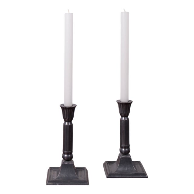 Art Deco Candleholders by Just Andersen, 1930s, Set of 2 For Sale