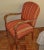 Wood Taffeta & Silk Striped Carved Details Arm Chair For Sale - Image 7 of 7