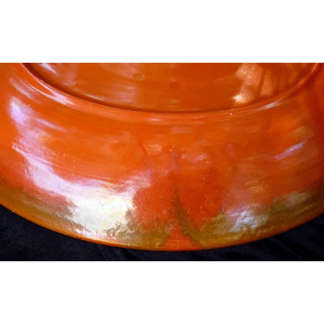 1930 Catalina Island Pottery Red Clay Monumental Charger Toyon Red 18" For Sale - Image 4 of 10