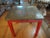 Red Chinese Lacquered Table With Etched Bronze Top For Sale - Image 8 of 12
