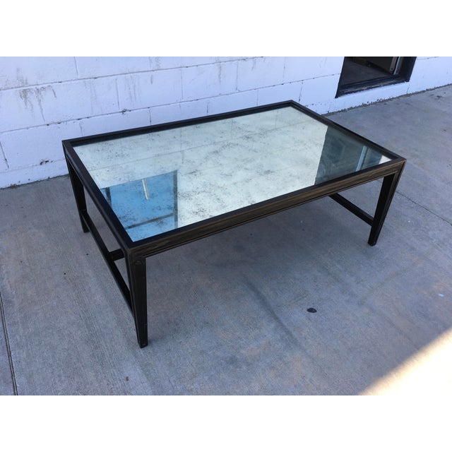 Antique Mirror Top Coffee Table With Ebonized Black Walnut Frame Chairish