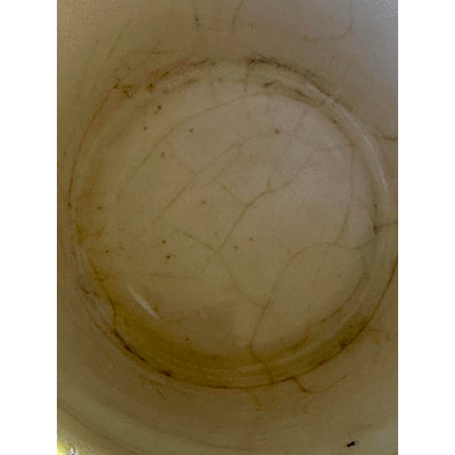 Yellow Vintage Mid 20th Century Yellow Hand Painted Bees Ceramic Flower Pot For Sale - Image 8 of 12