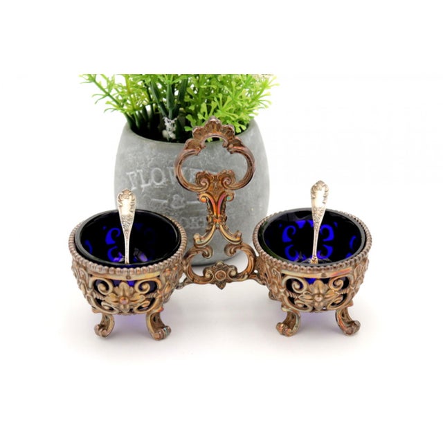 Pearlescent Silver Salt and Pepper Shakers with Cutouts, Set of 4 For Sale - Image 5 of 6