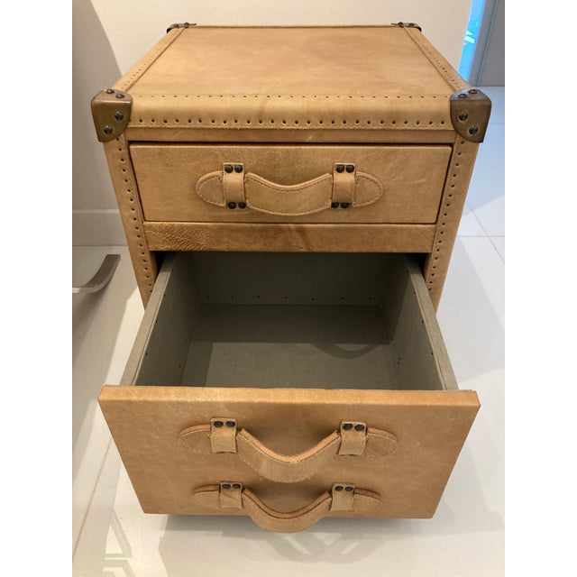 Andrew Martin Parchment Leather Side Chest Chairish