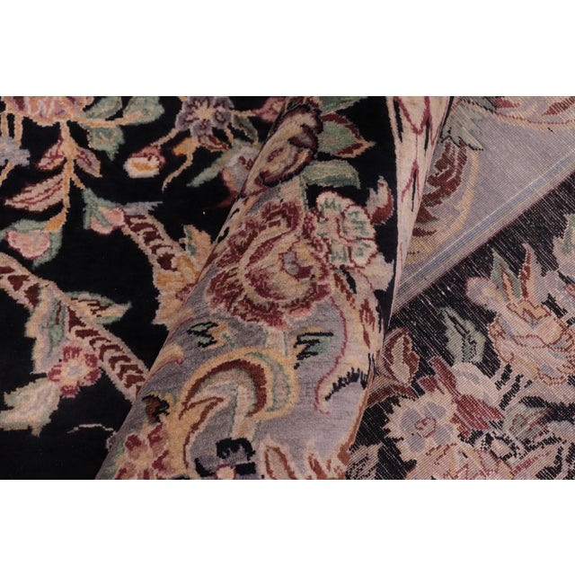 Textile Art Nouveau 1990's Medallion Pak-Persian Black/Gray Wool Rug - 8'11'' X 12'0'' For Sale - Image 7 of 9